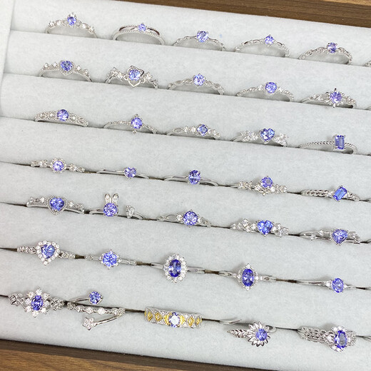 Kechu Tongti S925 sterling silver natural gemstone tanzanite ring high-end fashion gift J6045 tanzanite opening adjustable