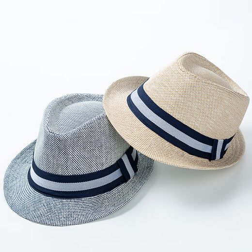 BILLSURF Straw Hat Men's Summer Travel Sun Hat Women's Top Hat Seaside Vacation Hat Travel Sun Protection Sun Hat Jazz Hat Gentleman Top Hat Spring and Summer Khaki Adult One Size