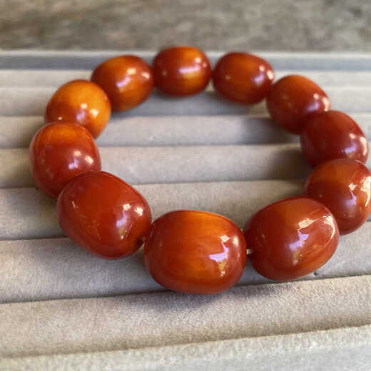 DYN natural old beeswax date bead bracelet two-color red skin chicken oil red beeswax bucket bead bracelet men's and women's amber