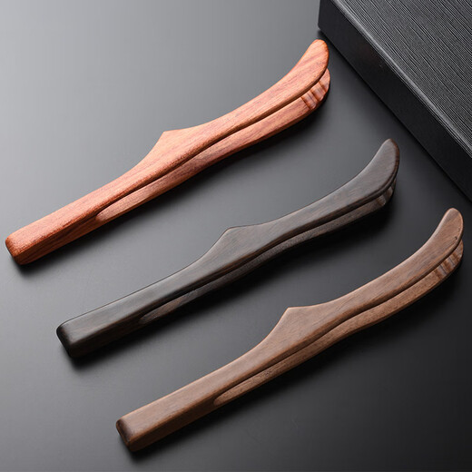 Jinge ebony tea clip solid wood cup clip Kung Fu tea set tea ceremony accessories for the whole family tea cup tweezers cup washing clip ebony one-piece tea clip