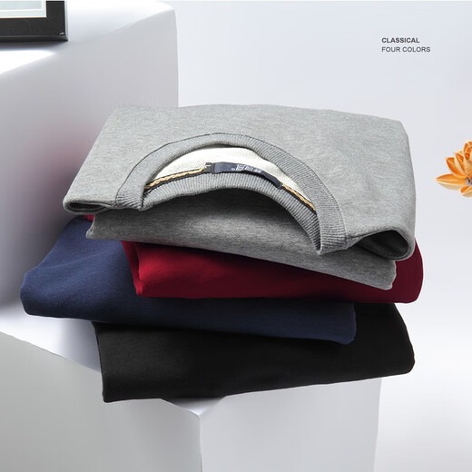 Fat Brother Plus Size Men's Round Neck Sweatshirt Men's Spring and Autumn Loose Fat Men's Clothing Plus Fat Big Fat Heavyweight Long Sleeve Top Deep Sea Blue Yan Nanfei 4XL (210-250Jin Jin is equal to 0.5 kg)