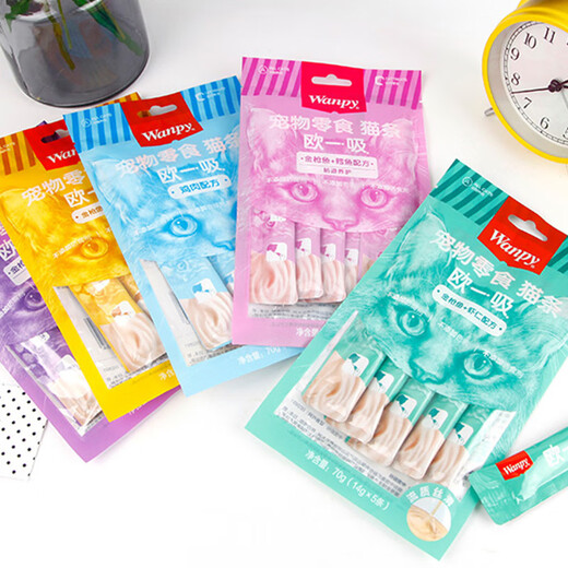 Naughty Wanpy Naughty European Cat Snacks Cat Wet Food Cat Snacks Cat Canned Beauty Cat Strips Non-staple Food Chicken Flavor 100 Count