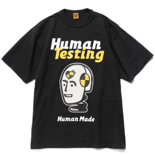 wvgaPJUP HUMAN MADE纯棉短袖男女情侣款卡通印花欧阳娜娜同款圆领T恤 3879-黑色-红字虎头 活动即将结束 S  质量比同行好