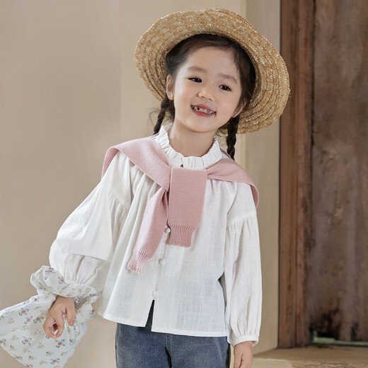 LUSON Chen Big Pig Little O Baby Girl Forest Long-sleeved Shirt Women's Wooden Ears 2025 Early Autumn Clothes Children's Doll Shirt