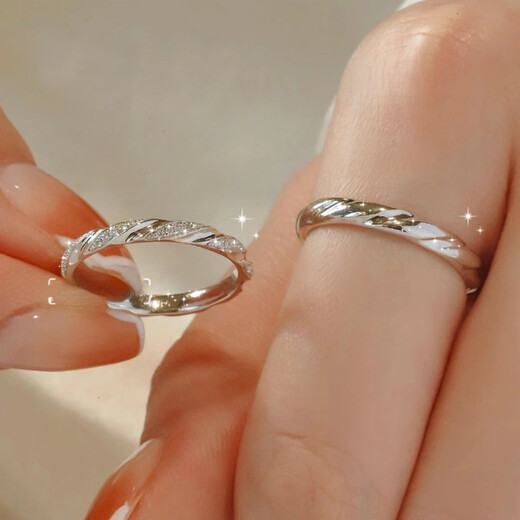 MZMZ Mobius Platinum Couple Ring PT950 Platinum Ring A pair of Chinese Valentine's Day birthday gifts for girlfriend, light luxury model - Couple Ring