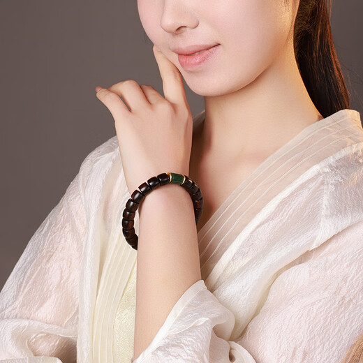 Yueyin Baichuan Huanghuali Bracelet Oil Pear Old Material Buddha Bead Bracelet Jasper Model About 8*10mm