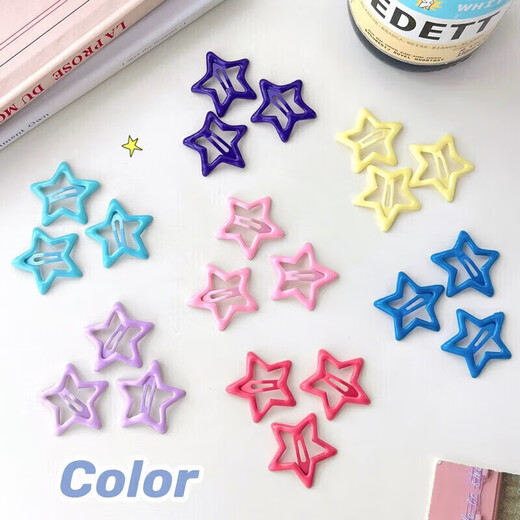 Star hair clip women's hair clip side bangs clip five-pointed star bb clip cute children's hair clip TS12-star hair clip 2 random