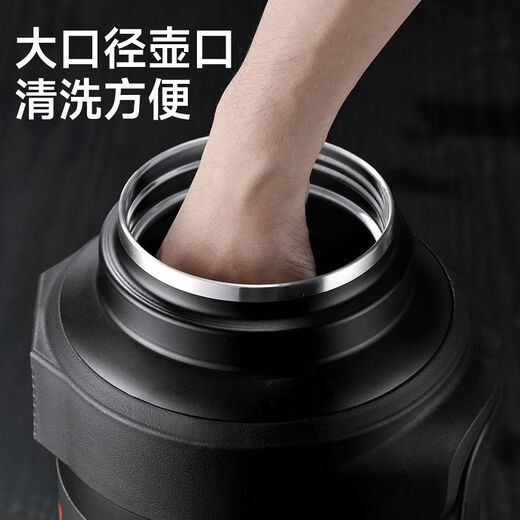 Cupxinge 304 stainless steel large capacity explosion-proof thermal insulation and cold insulation handle and strap for convenient takeout and carrying dry ice thermos pot free engraving black 6L dry ice bucket