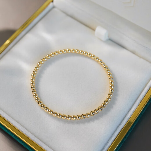 Taste Ju 18K gold elastic stretchable, easy to wear and more durable, versatile stacking holy product non-elastic cord, ready stock 4mm beads - total length 17cm (within 16cm