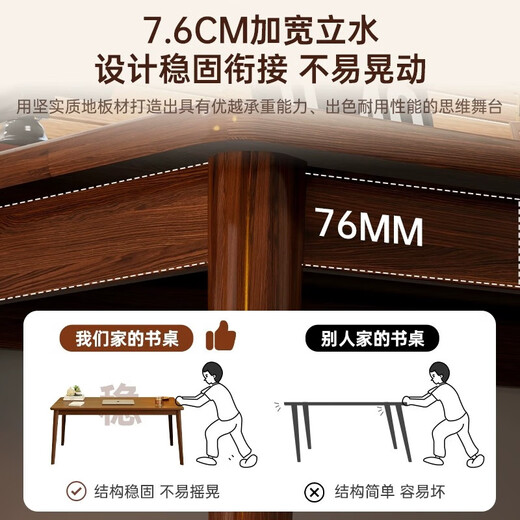 Zhuohe desk student adult home writing and learning desk simple rectangular solid wood leg table bedroom computer table *recommended thick solid wood legs wood color 120*55CM assembly (customer service 1v1 teaching + drawing tutorial)