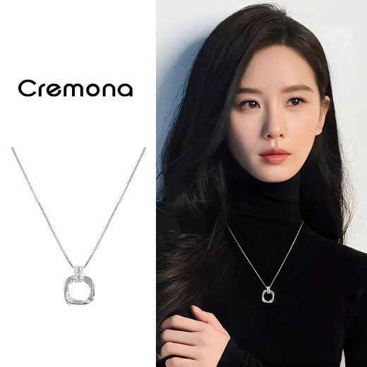 Yican Geometric Pendant Necklace for Women Light Luxury Niche Simple and High-end Clavicle Chain 2025 New Temperament Sweater Chain Neck Chain Silver Geometric Pendant Necklace for Women