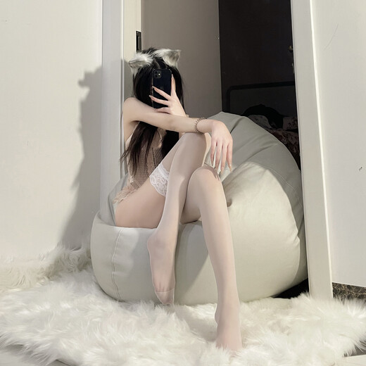 Desire to try white silk over-the-knee socks pure lust stockings half stockings lace lace JK thigh socks spring and autumn fishnet lace white stockings 1 pair one size