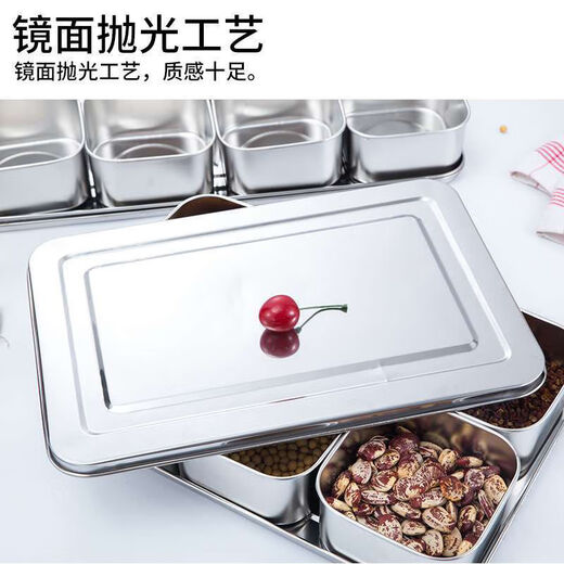 Molosun practical stainless steel seasoning box seasoning box machine-made flavor box sample box food display box seasoning stainless steel flavor box complete set six flavors free spoon