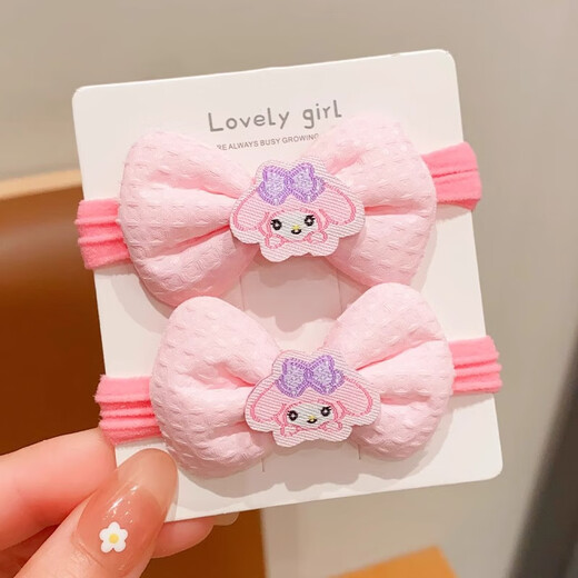 SAHANE Zuoyu bow hair tie, Melody children's hair tie, flower towel hair tie, girl's high elastic ponytail, children's bow, pudding dog 2 pieces