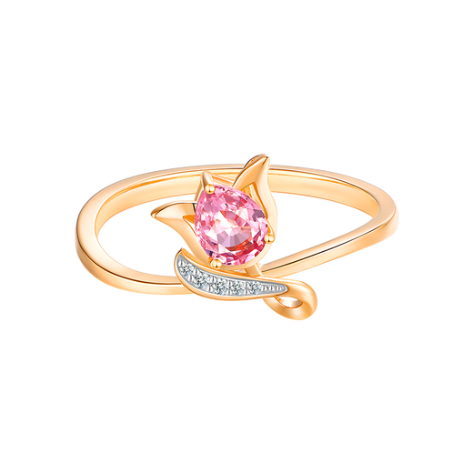 Xie Ruilin (TSL) TGOL Birds and Flowers 18K ring for women inlaid with semi-precious stones 63641 No. 13 ring