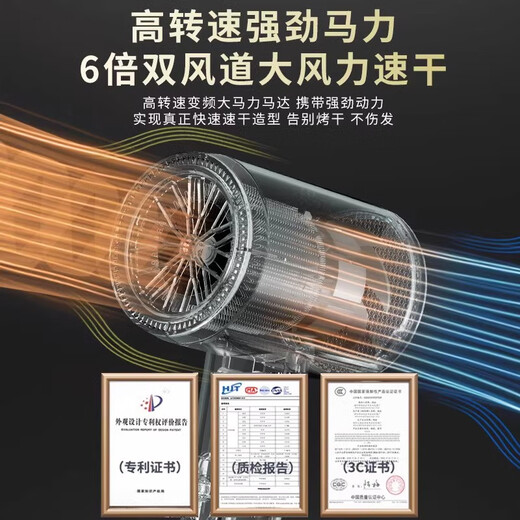 100w+ positive reviews Philips (PHlLlPS) same style hair dryer for home silent negative ion high power does not damage hair high-speed hair dryer barber shop special hair dryer platinum gray-high-speed hair dryer-hairdresser