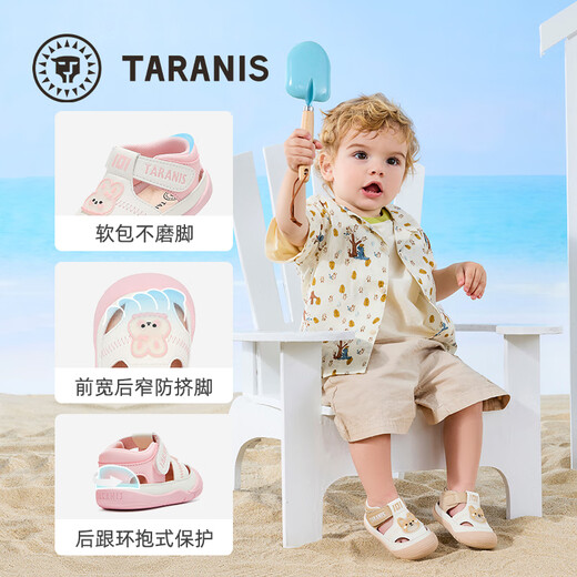Tylanis 101 Summer Nuevo estilo zapatos para bebés para niños Baby Sandals Baby Shoes evitan caída de zapatos delanteros de las niñas Blanco/rosa 17 Longitud interna 12.0 Adecuado para el pie Longitud 11.3 ~ 11.7