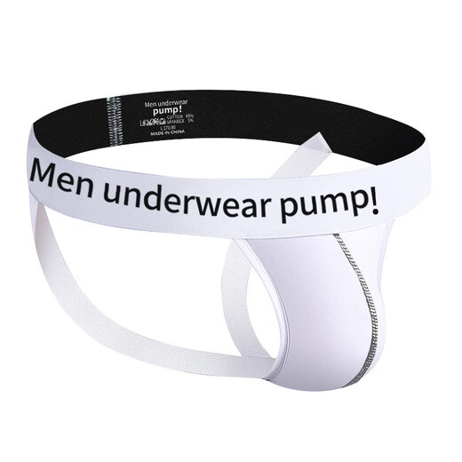 Adano sexy men's underwear men's thong cotton comfortable sports low-waist double butt lift hollow sports breathable fitness white M