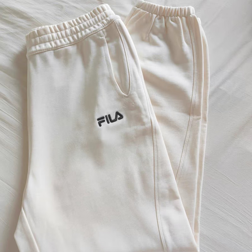 Fila 2024 Couple Sports Pants Autumn and Winter Style Velvet Men's and Women's Trousers Casual Pants Loose Tie-Leg Sweatpants F51W449601FBK Black Women's Style Velvet XS