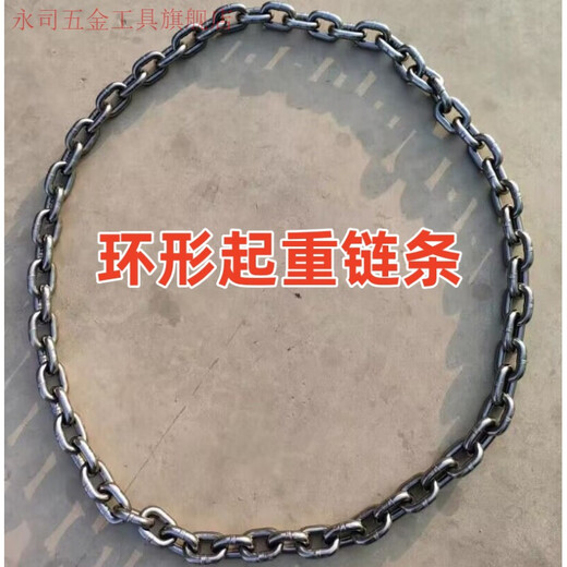 XMSJ起重链条环形吊链G80锰钢链条接圆圈链条环型吊装链条12358吨吊具 (吊重2吨)周长1米 拉直0.5米