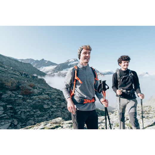 DECATHLON Warm Outdoor Fleece Jacket Men's and Women's Sports Loose Autumn Polar Fleece Jacket Jacket Liner Men's - Half Zipper - Black L