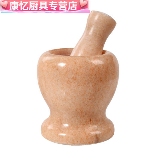 Meikejie garlic mortar stone garlic masher stone mortar household mashing jar mashing medicine mortar manual old-fashioned garlic masher grinding natural stone marble white stone mortar with stone hammer
