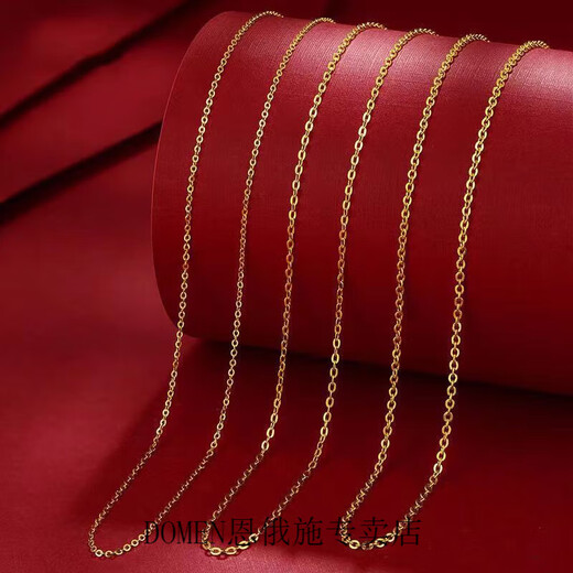 DOMEN Old Phoenix Gold Store Model Plated 18k Gold Necklace O-shaped Chain Women's Thin Necklace Simulation 999 Gold Clavicle Chain Sand 45cm Flash 0 Chain