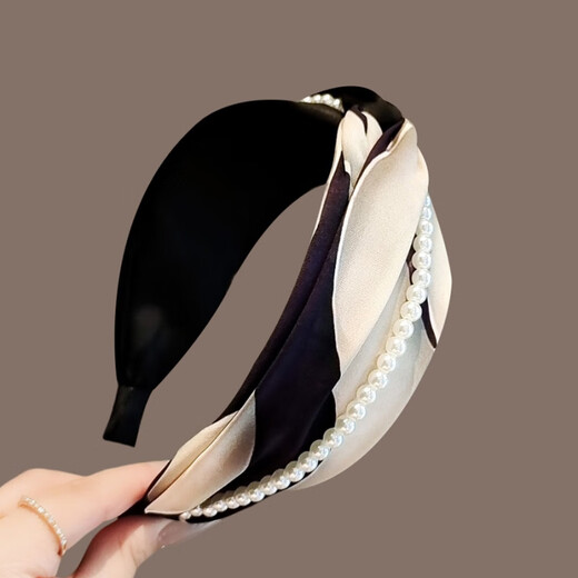 Keegfeg wide-brimmed headband, high-end female hair-pressing headband, 2025 new retro fashion hairpin, high skull top, face-showing small headwear, main picture color