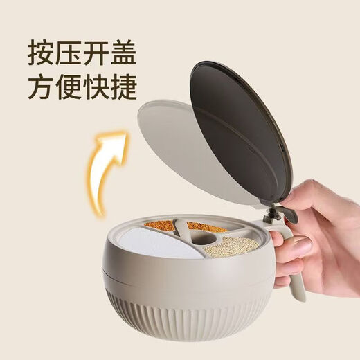 Beijing salt shaker seasoning jar seasoning box household kitchen salt sugar MSG multi-grid storage integrated pepper seasoning seasoning bottle