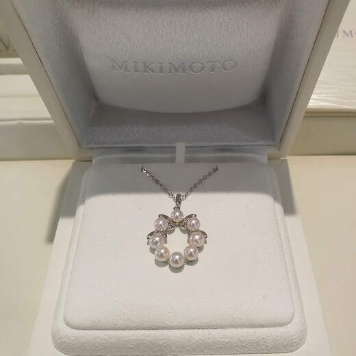 Shumo Japan purchasing Akoya pearl pendant necklace sterling silver garland clavicle chain for girlfriend silver chain 4-4.50mm40cm