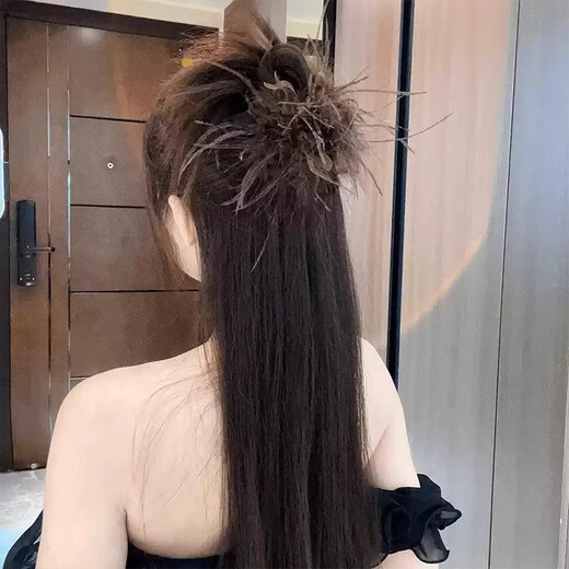 Bai Shilin's temperament feather clip for women's high-end 2025 new style shark clip for hair on the back of the head, high-end bird feather clip headwear, extra large size 13cm