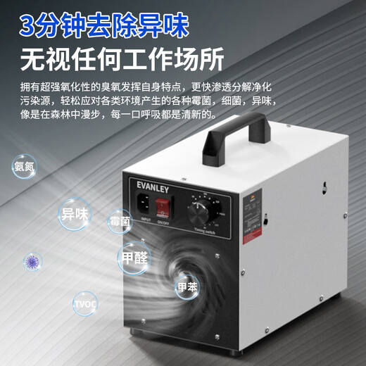 EVANLEY German ozone generator disinfection machine vehicle-mounted industrial household mite removal formaldehyde removal car farm deodorization sterilization machine air purifier upgraded model 5g/h (50 square meters)