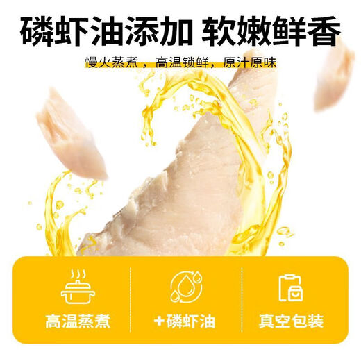 Baichan High-temperature Steamed Chicken Breast Cat Snacks Ready-to-eat Chicken Nutritional Fattening Pet for Kittens and Adults Krill Oil Chicken Breast 18 Bags First Choice for New Customers