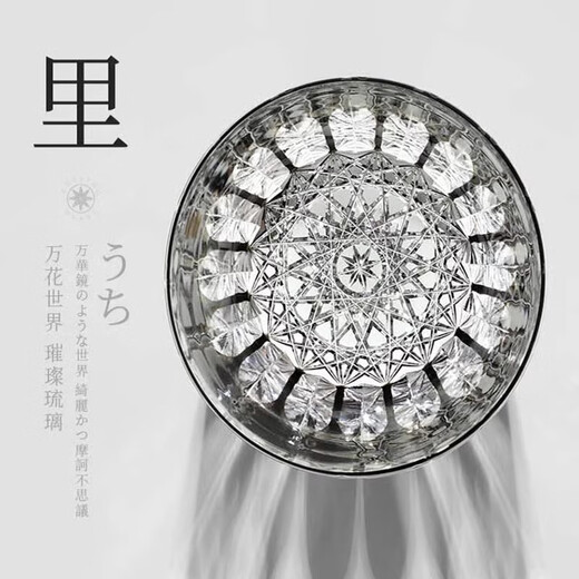 VIANASA S high-end foreign wine glass Edo Kiriko Starburst Rock Cup whiskey glass crystal glass gift box gift box gray starburst (single gift box) 330ml 1 piece