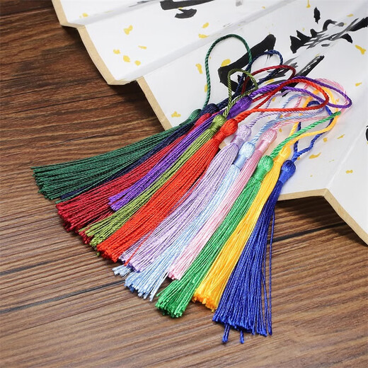 Decoration show colorful tassels tassels antique bookmarks with beads small tassels diy handmade materials red lantern gift box decoration hanging beard 50 colorful tassels 7.5cm long