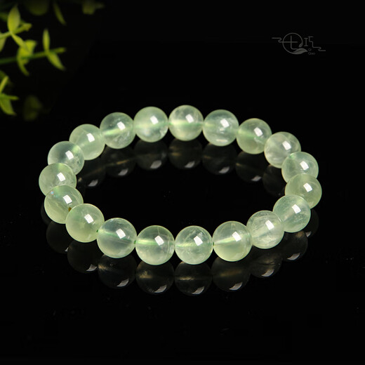 Shien Crystal Collection Bracelet for Men and Women, Translucent Fresh Emerald Green Raw Stone, Bead Diameter 7mm (Collection Grade)