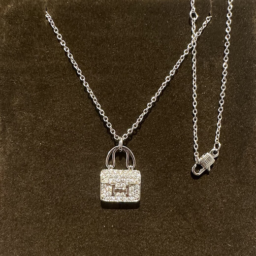 Olevo Kangkang bag H necklace women's 18K rose gold plated high-end clavicle chain light luxury diamond high quality letter pendant new white gold