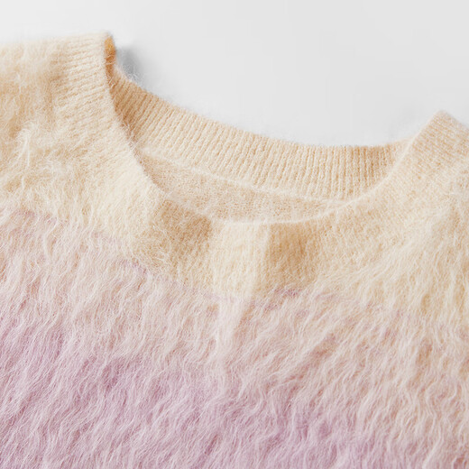 PEACEBIRD Women's Sweater Winter Pullover Knitted Sweater Loose Textured Top Pink Purple M