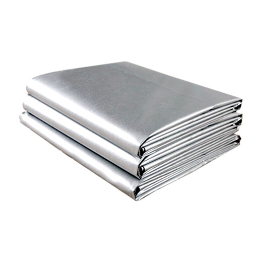 Sun protection cloth, thickened full blackout cloth, customized blackout curtains, finished fabric, sun protection and heat insulation for bedroom and living room, balcony cover, width 1.0 meters * height 1.4 meters, encrypted full blackout double-sided silver (flat hanging narrow strip