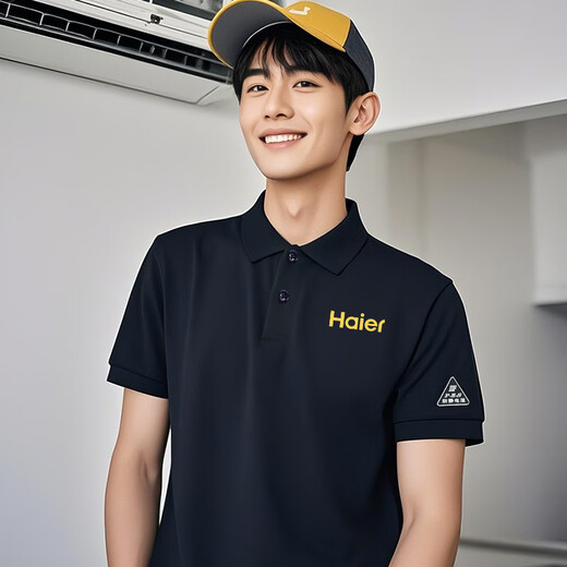 琴琴家加油站防静电polo衫工作服男家电空调维修工人夏季短袖t恤定制女 【防静电】GYJ 1105T-藏蓝色 XL
