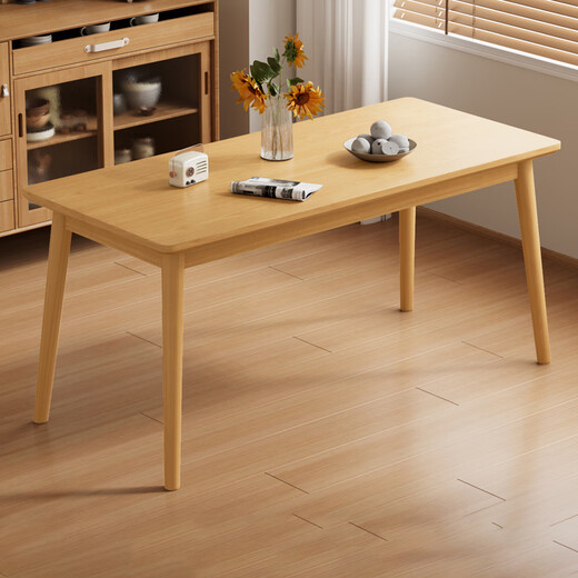 Shuhao solid wood dining table rental home rectangular dining table small apartment simple negotiation table Nordic table long table