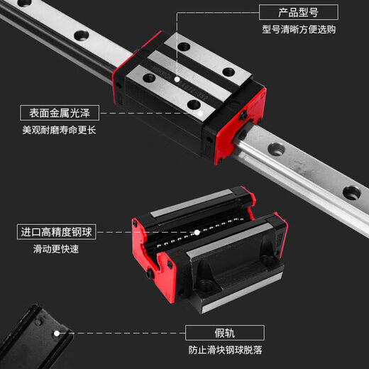 Load-bearing linear guide rail widened slide block slide rail square track HGH/HGW15/20/25/module slide HGR15 guide rail-10 cm