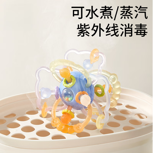 Xulin Japanese baby hand ball Manhattan chewable silicone 0-6-12 months food grade pacifier oral period upgraded antibacterial model Sorensen star free storage box