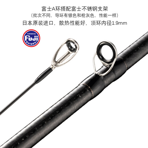 DMX黑化版黑隼5节便携路亚竿短节鱼竿旅行竿Fuji全A环 2.03m 两节直柄 S682UL/M（变调） 黑化版黑隼5节 快(F)