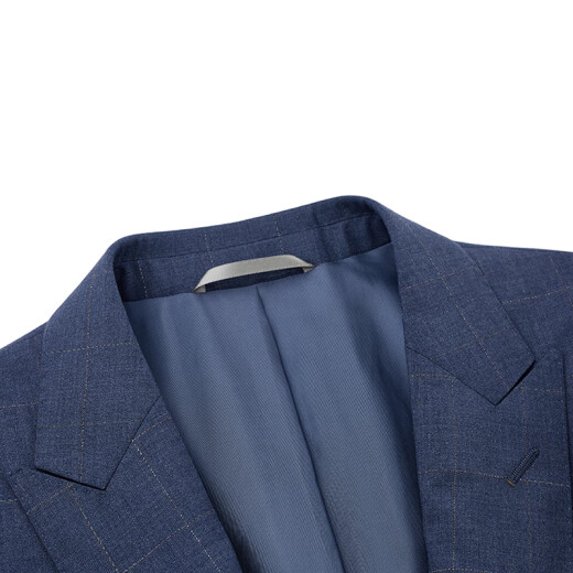 Ankündigung Bird Business Check Anzug (Single Top) Männer schlanker Doppelschlitzwolljacke Ebb221263s Vorhang Blau 50a