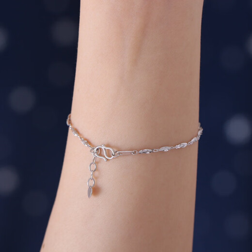 Guanpuge Fat Donglai same style pt950 platinum anklet Pt950 bracelet women's star fruit platinum bracelet bracelet birthday star fruit bracelet length about 16+1.5CM gold weight about 1