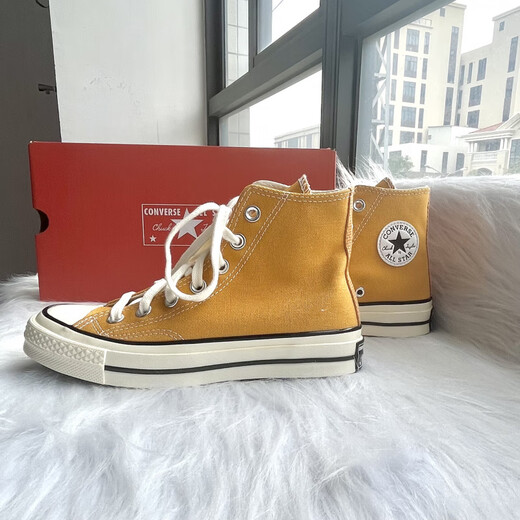 匡威（Converse）1970s经典三星标落叶黄色高帮帆布鞋1654C男女同款官方旗舰 姜黄色:162054C: 35 :建议拍小半码