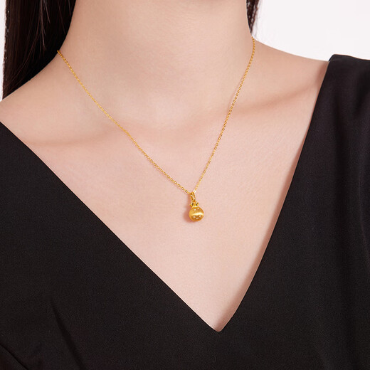 Safir birthday gift 18K gold enamel pendant female brushed lucky bag girlfriend birthday gift K yellow single pendant