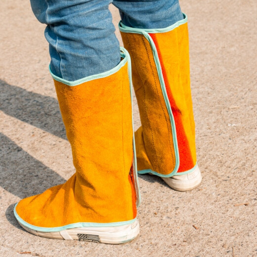 Welder cowhide foot protection anti-scalding and high temperature resistance foot protection labor protection wear-resistant leg foot protection