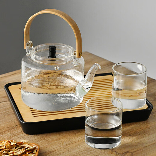 Yaji glass teapot heat-resistant teapot kettle handle teapot kung fu tea set 1100ml hammer pattern